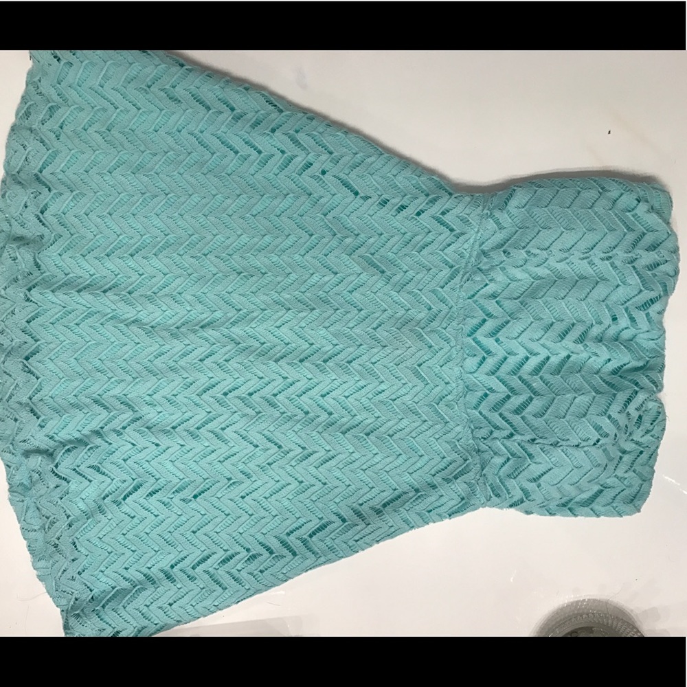 Blue turquoise strapless dress
